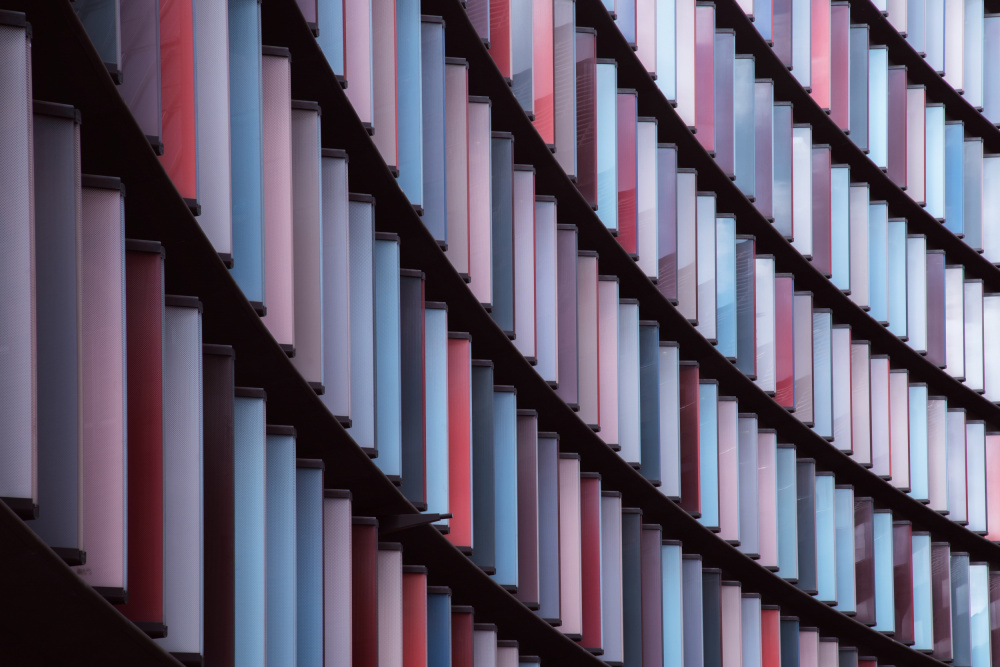 Vibrant Architectural Curve by Ayse  Yorgancilar — canvas wall art
