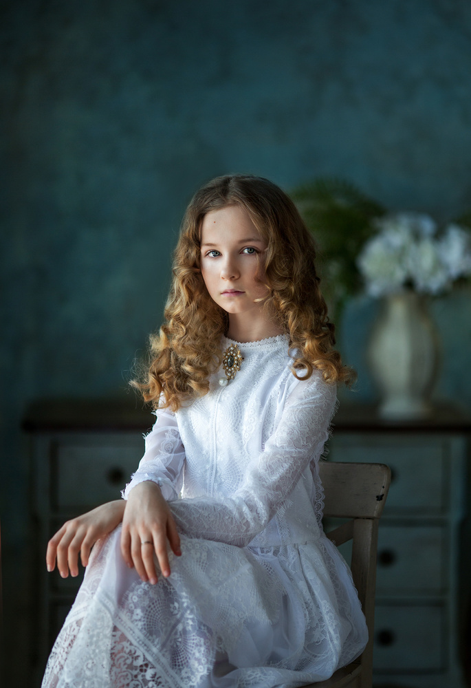 Girl In White Dress by Alina Lankina — canvas wall art