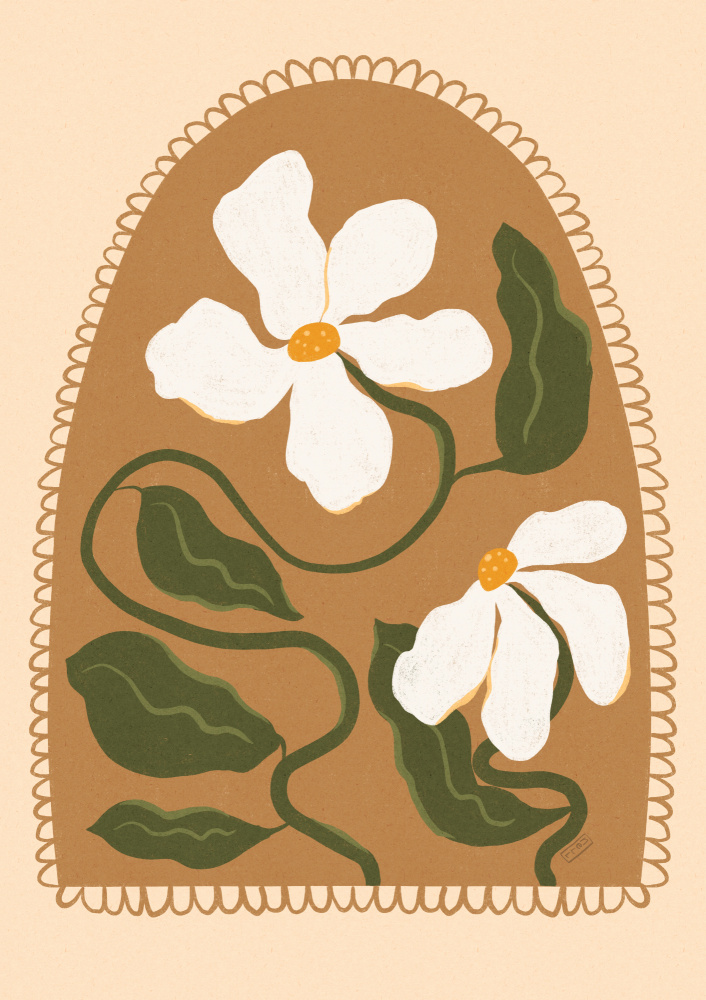 Boho Floral Arch by Dirkie Nell — canvas wall art