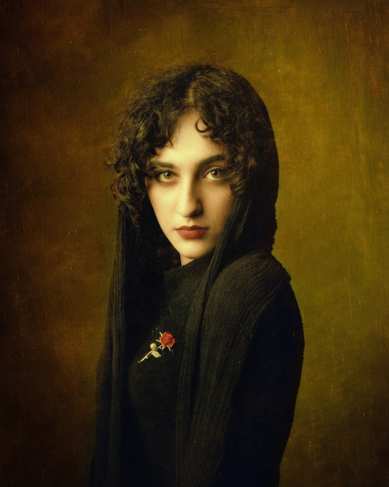 Mysterious Rose Portrait by Mehdi Mokhtari — canvas wall art