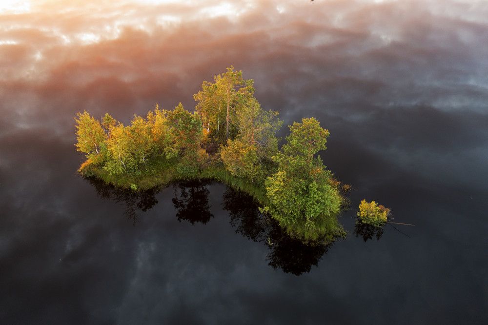 Golden Island Serenity by Alexey Kharitonov — canvas wall art