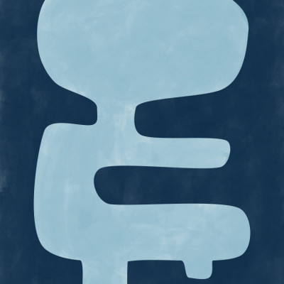 Blue Silhouette Form