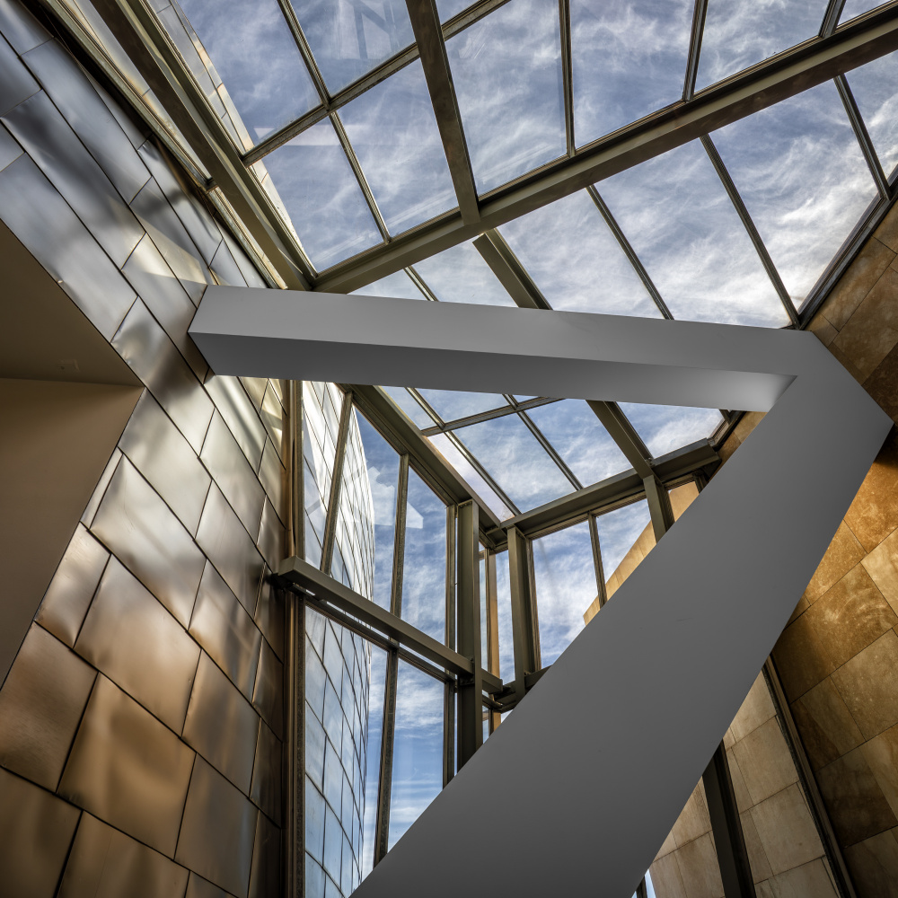 Geometric Building Interior by Angel Villalba — canvas wall art