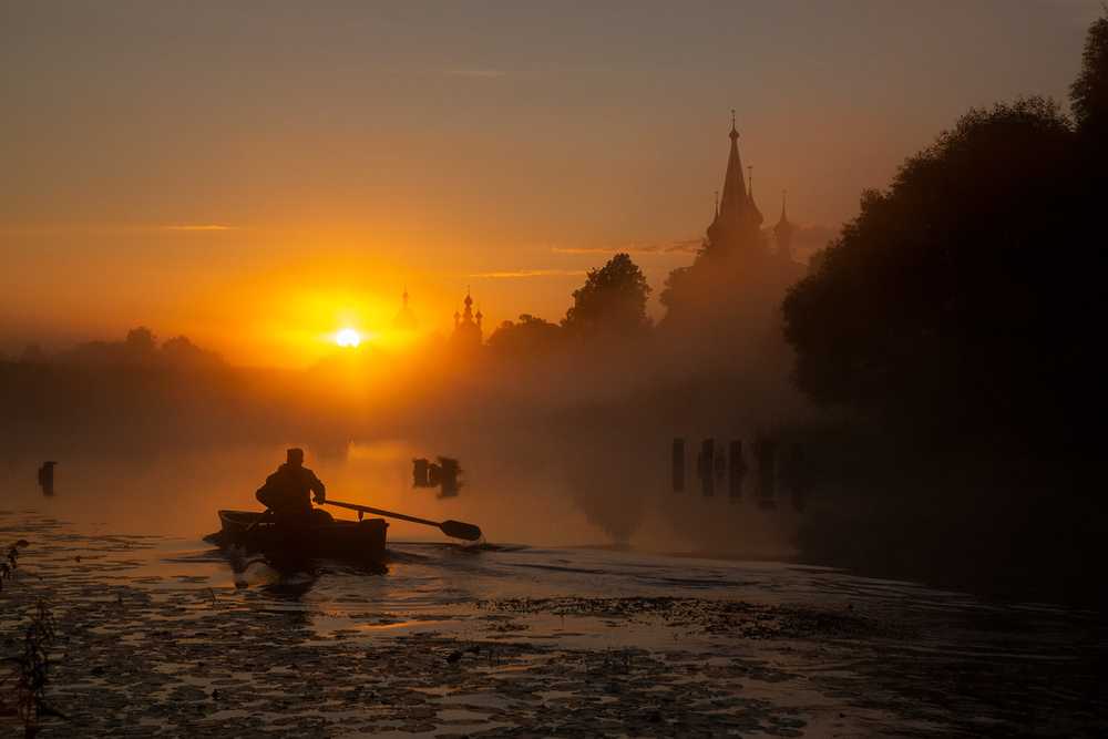 Misty Morning Rower by Alexey Kharitonov — canvas wall art