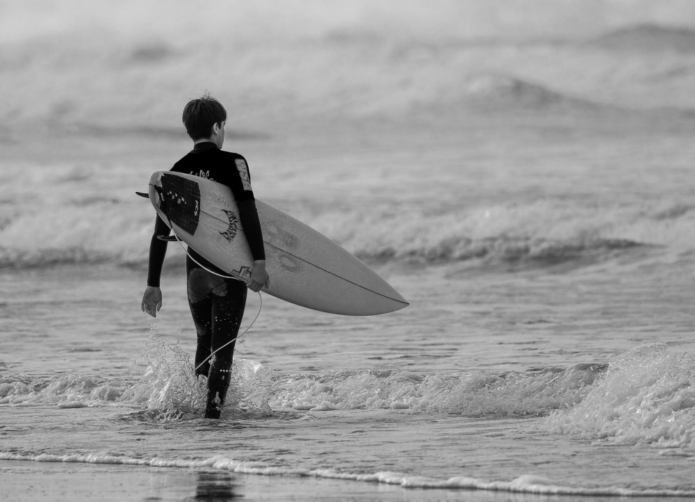 Solitary Beach Surfer by GuruShots — canvas wall art