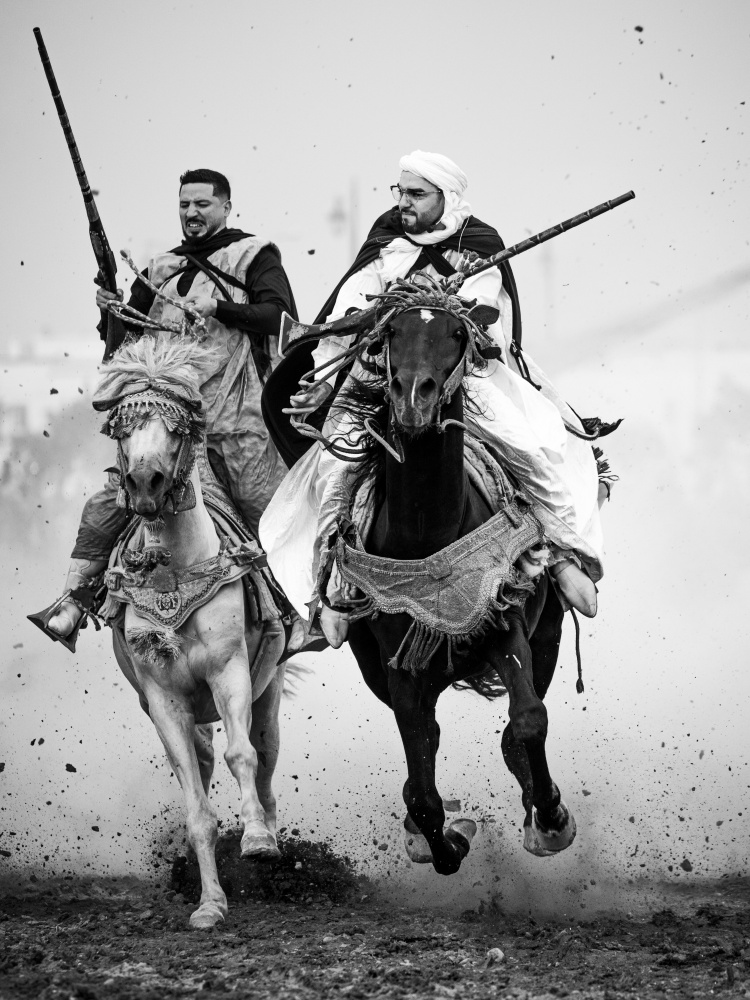 Traditional Horsemen Charge by ABDERRAHIM ZIGH — canvas wall art