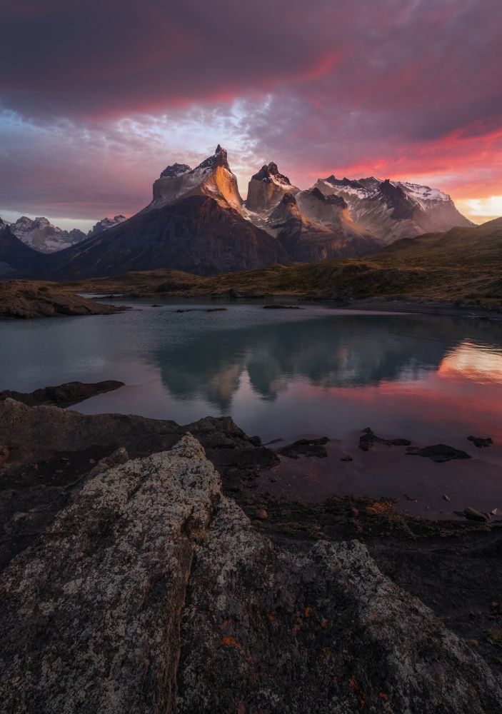 Patagonia Sunset Peaks by James S. Chia — canvas wall art