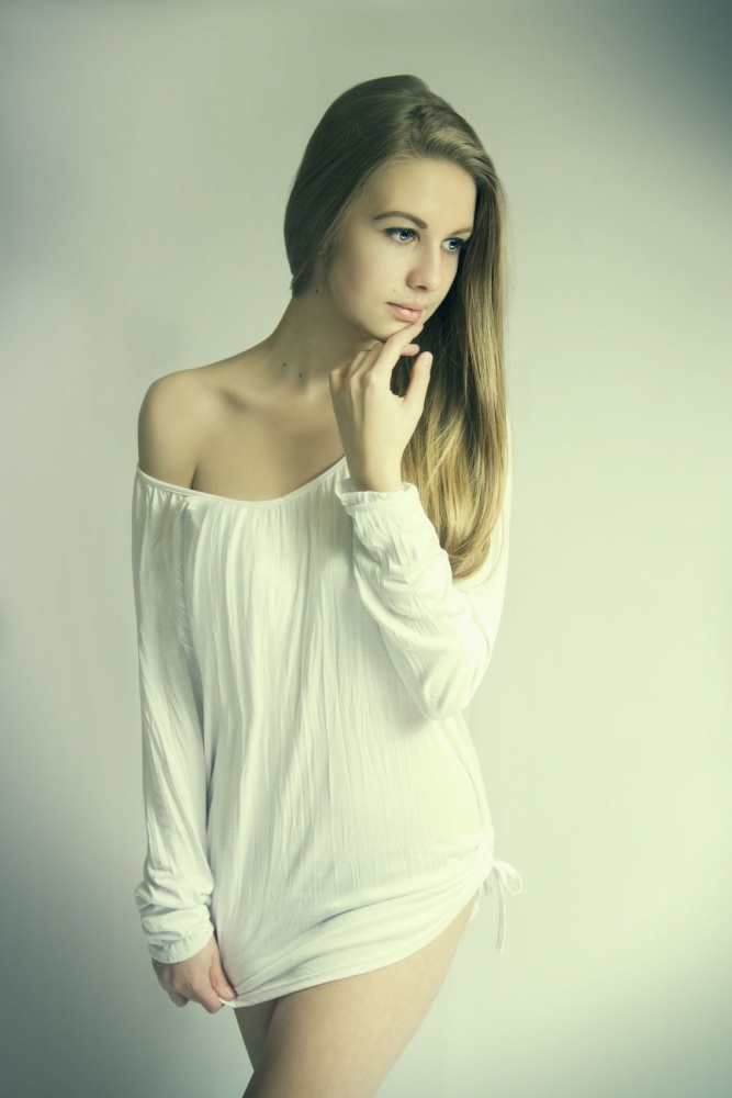 Pensive Young Woman by Jozef Kiss — canvas wall art