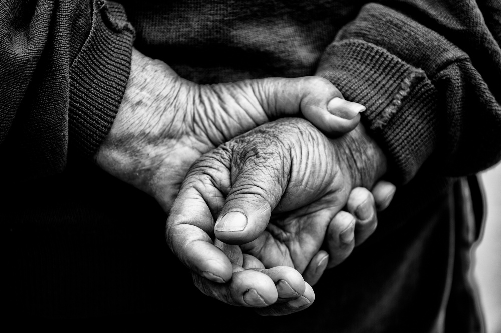 Aged Hands Deep Thoughts by Andrea Izzotti — canvas wall art