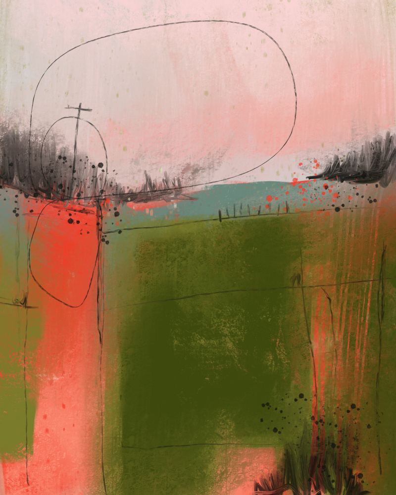 Abstract Rural Landscape by MANSI SAXENA — canvas wall art