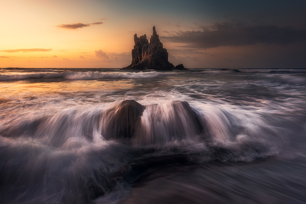 Coastal Rock Sunset by Frans van der Boom — canvas wall art