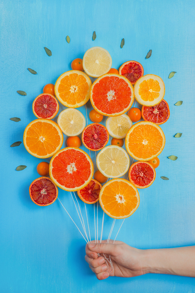 Citrus Fruit Balloons by Dina Belenko — canvas wall art