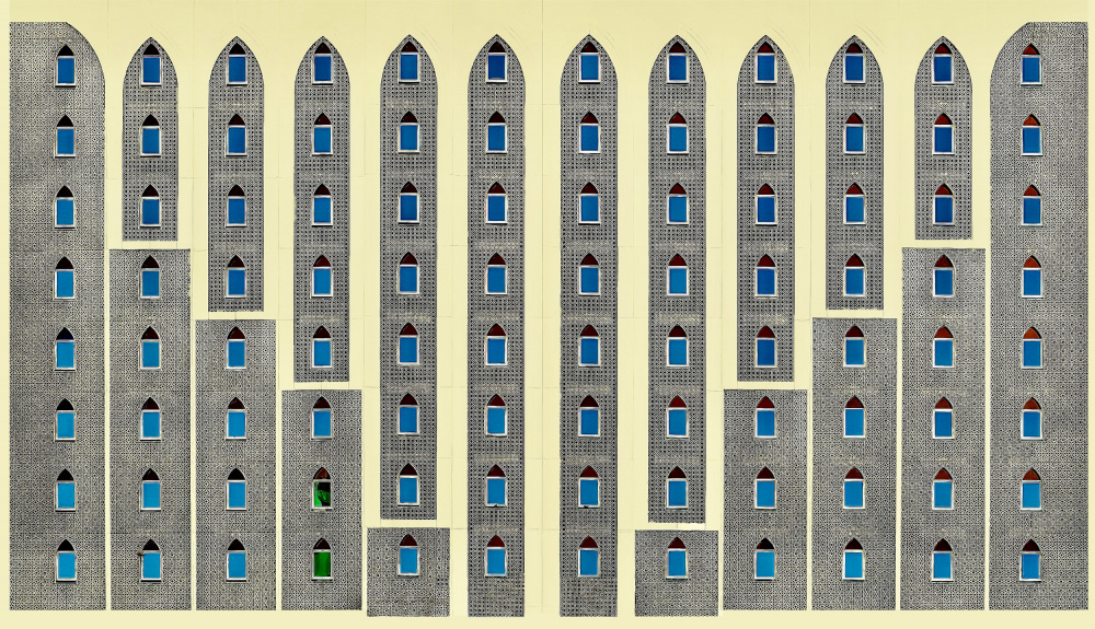 Geometric Window Facades by Arnon Orbach — canvas wall art