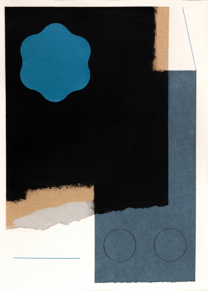 Blue Geometric Abstract by Ildefonso Martín — canvas wall art