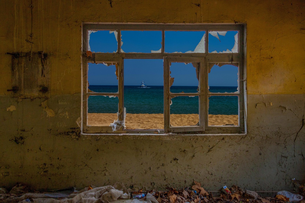 Broken Window Ocean View by Ramiz Sahin — canvas wall art