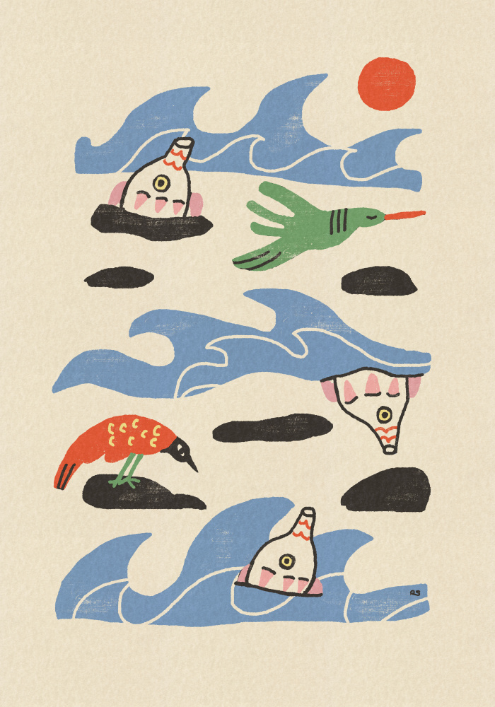 Whimsical Ocean Creatures by Raipa Studio — canvas wall art