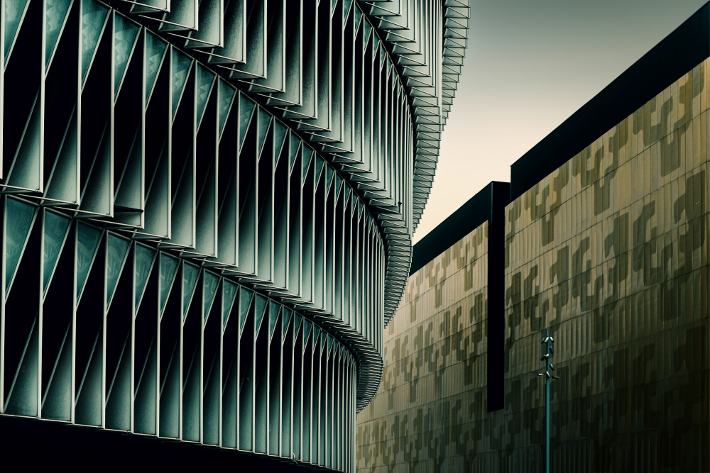 Geometric City Facade by Rolf Endermann — canvas wall art