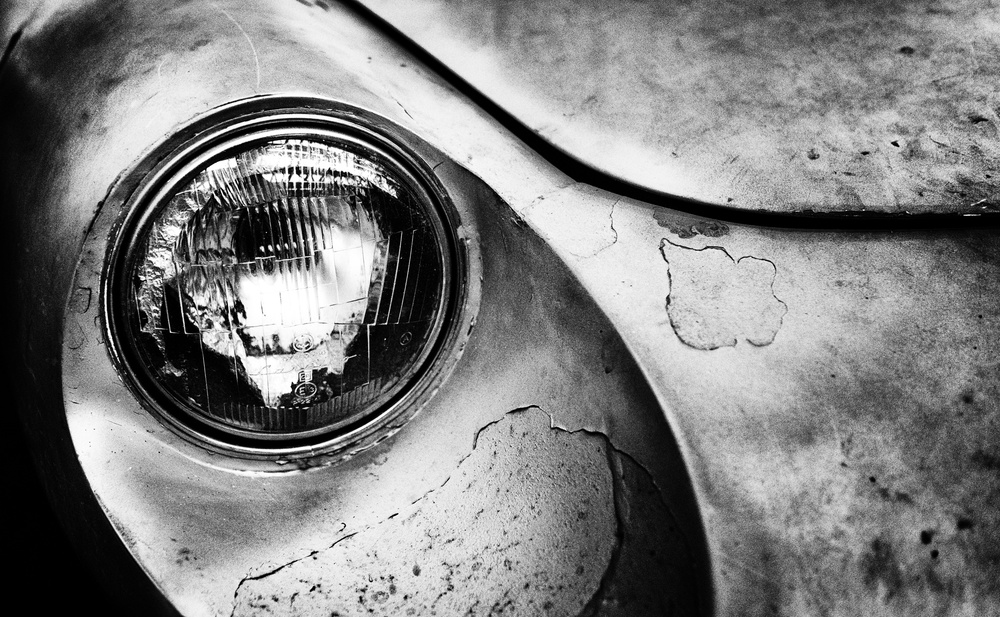 Vintage Car Headlight by Jürgen Hartlieb — canvas wall art