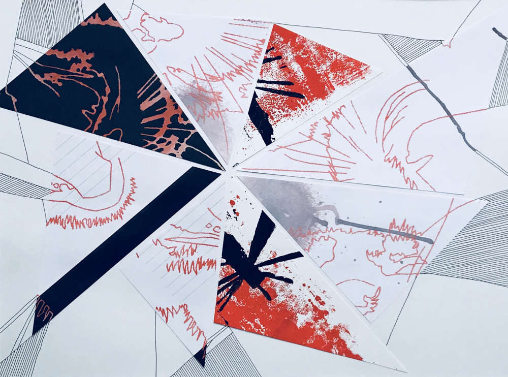 Dynamic Abstract Triangles by kellymariesmith — canvas wall art