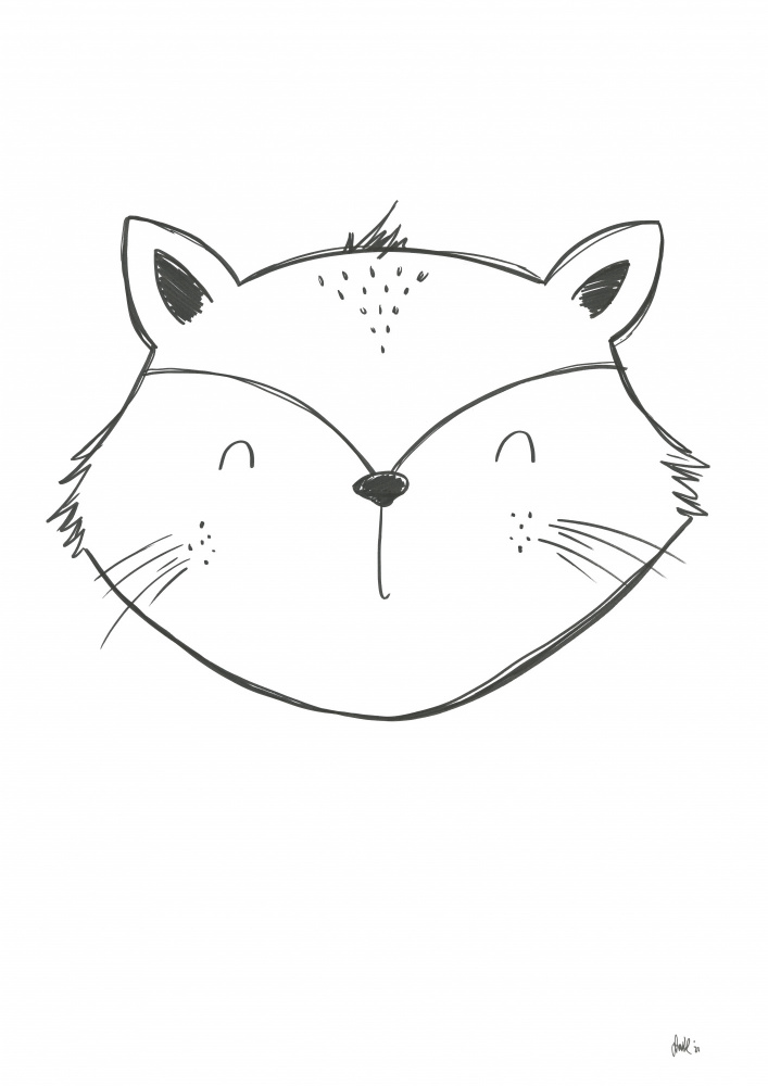Happy Little Fox by Lor Muller — canvas wall art