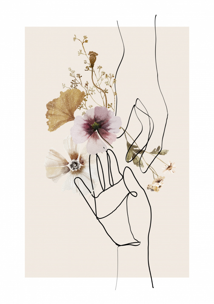 Botanical Hand Connection by Lila & Lola — canvas wall art