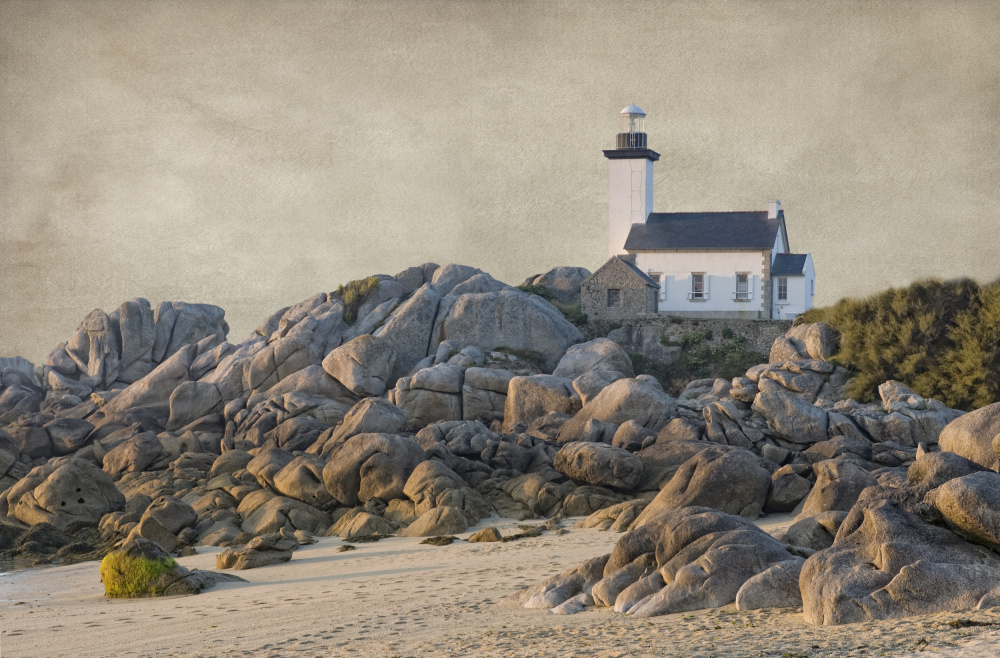 Lighthouse on Rocky Coast by Jan Scheunders — canvas wall art