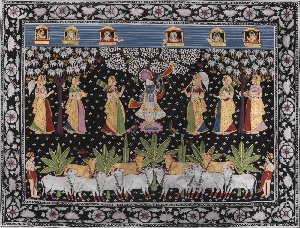 Krishna Gopis and Cows by IMAGINEERS STUDIO — canvas wall art