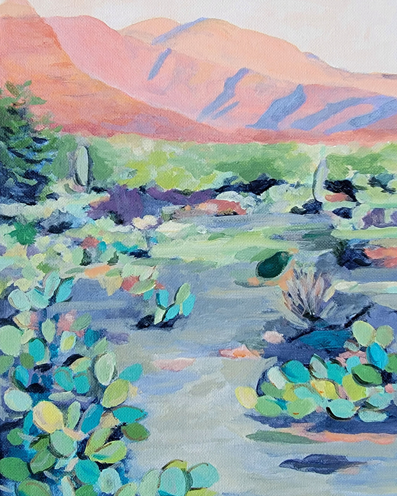Vibrant Desert Landscape by Claire Whitehead — canvas wall art