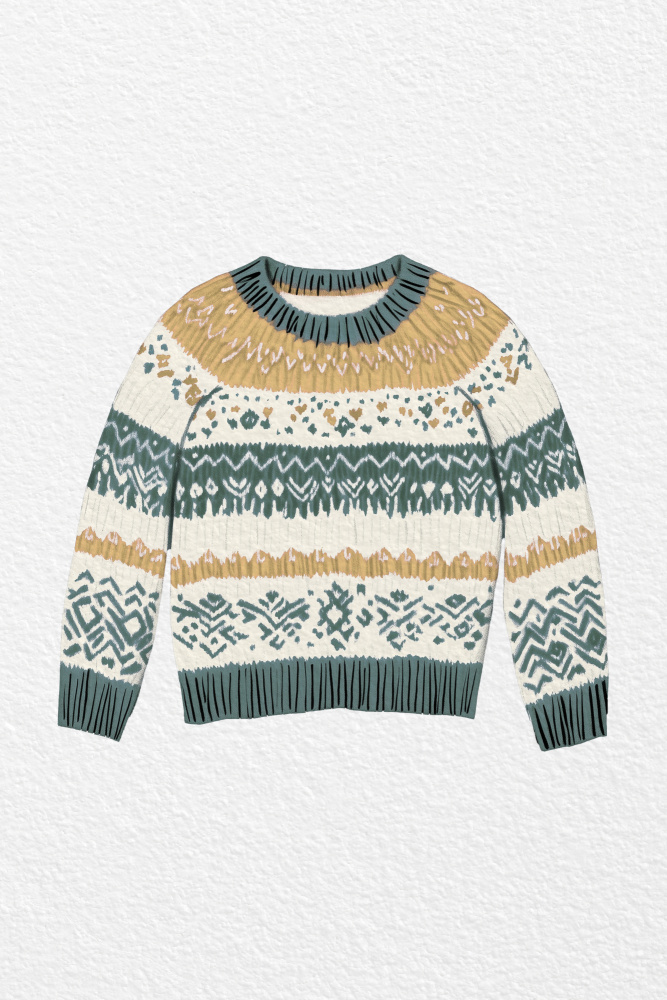 Cozy Fair Isle Sweater by Old Artists Studio IV — canvas wall art