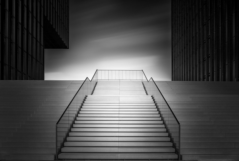 Minimalist Urban Ascent by Georges Friant — canvas wall art