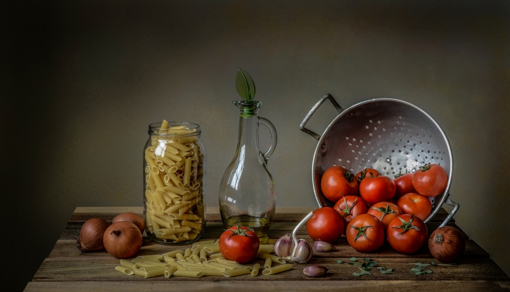 Rustic Italian Ingredients by Margareth Perfoncio — canvas wall art