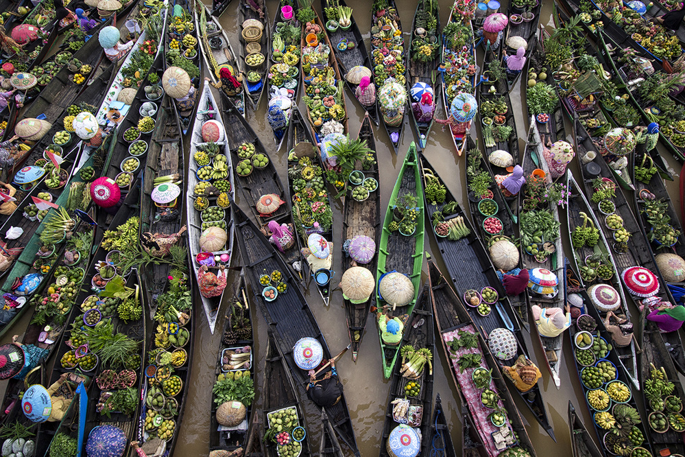 Vibrant Floating Market by Insan Kamil — canvas wall art