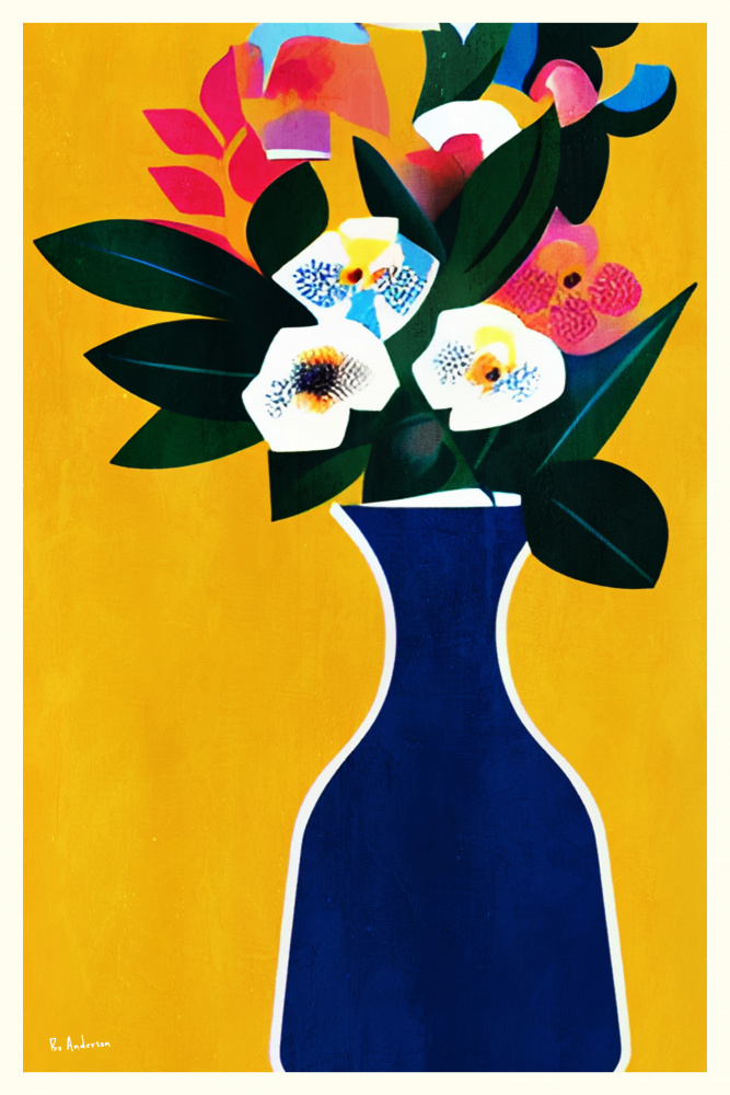 Vibrant Floral Arrangement by Bo Anderson — canvas wall art