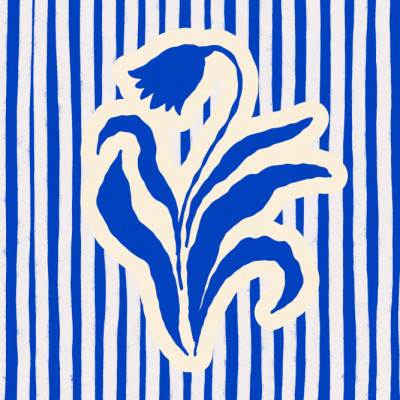 Modern Blue Botanical