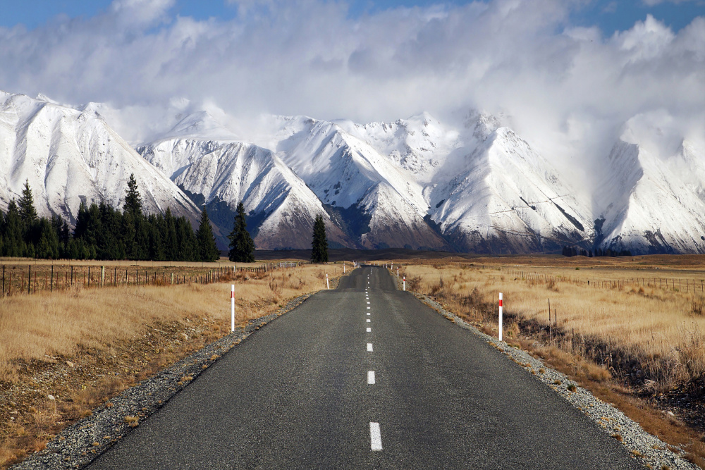 Road to Snowy Mountains by Dragan Keca — canvas wall art