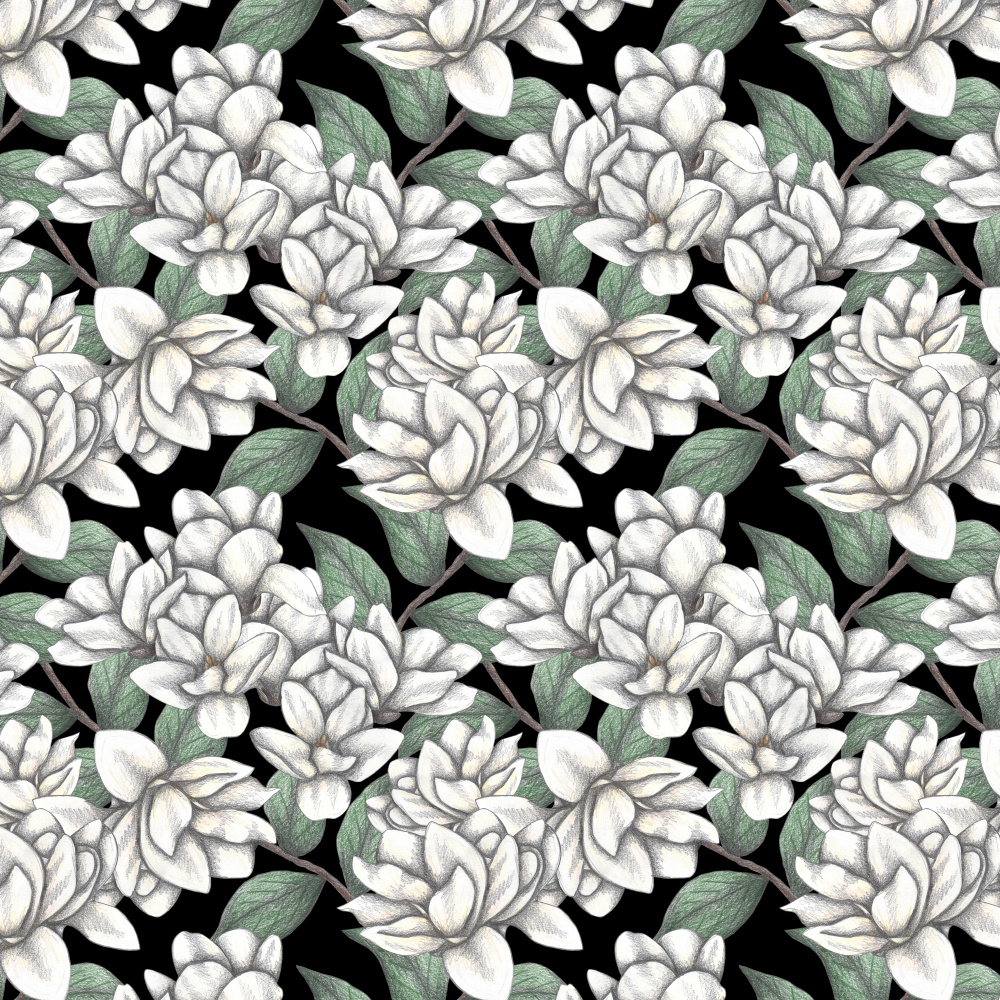 Elegant White Floral Pattern by Cecilia Battaini — canvas wall art