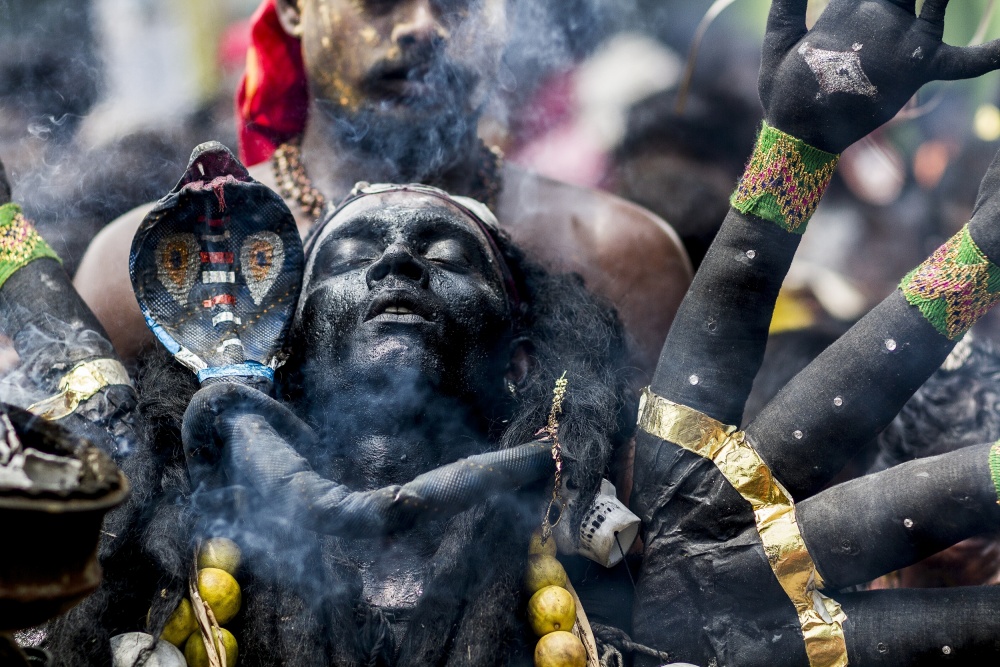 Mystic Black Deity by Elangovan Subramanian — canvas wall art