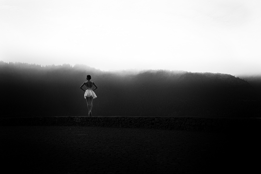 Ballerina Misty Mountains by Paulo Medeiros — canvas wall art