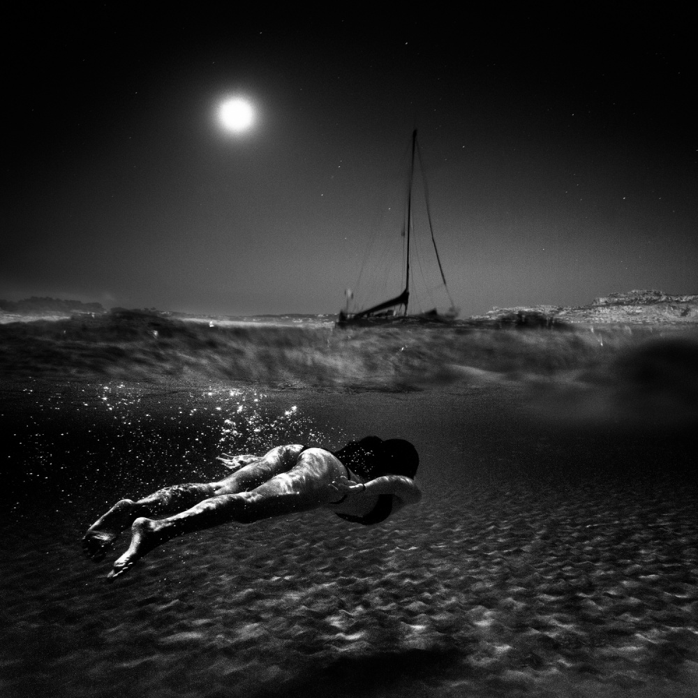 Underwater Moonlight Escape by Peter Majkut — canvas wall art