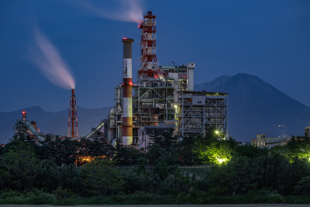 Industrial Fuji Twilight by Kobayashi Tetsurou — canvas wall art