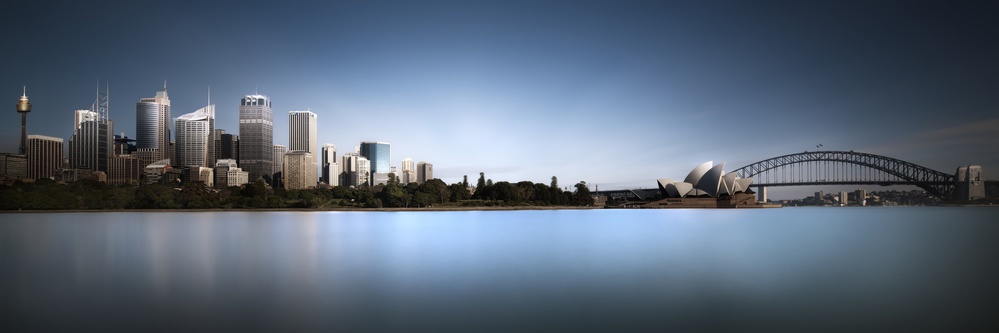 Sydney Harbor Panorama by Akira TAKAUE — canvas wall art