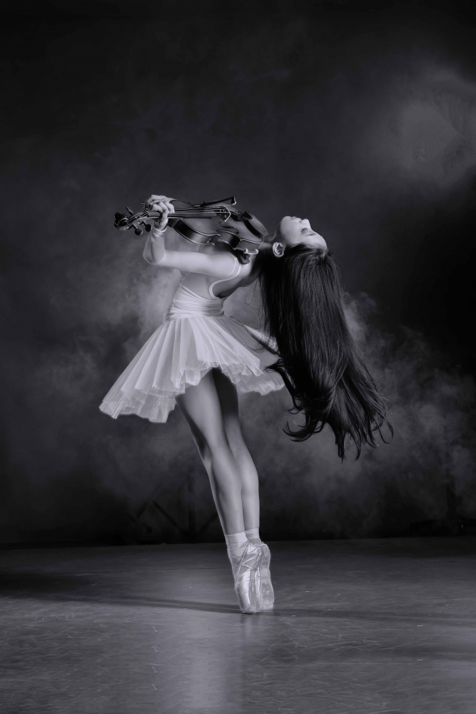 Elegant Ballet Violinist by Agus Adriana — canvas wall art