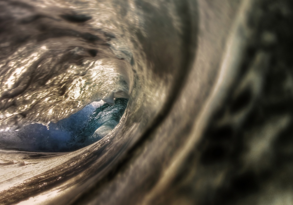 Golden Wave Tunnel by Mark Yugawa — canvas wall art