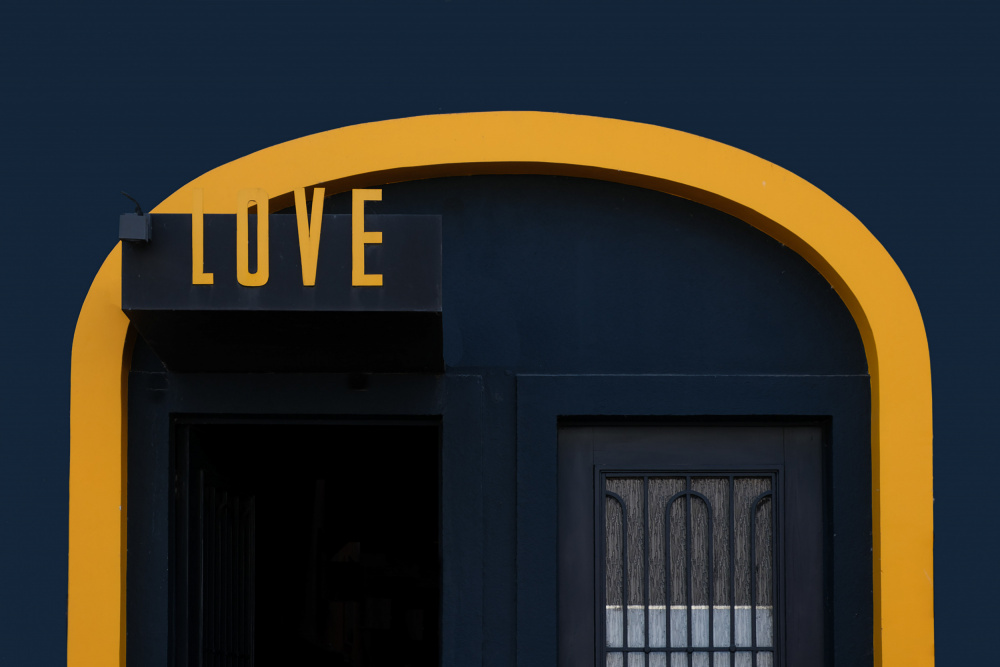 Blue and Yellow Luve Arch by Rolf Endermann — canvas wall art