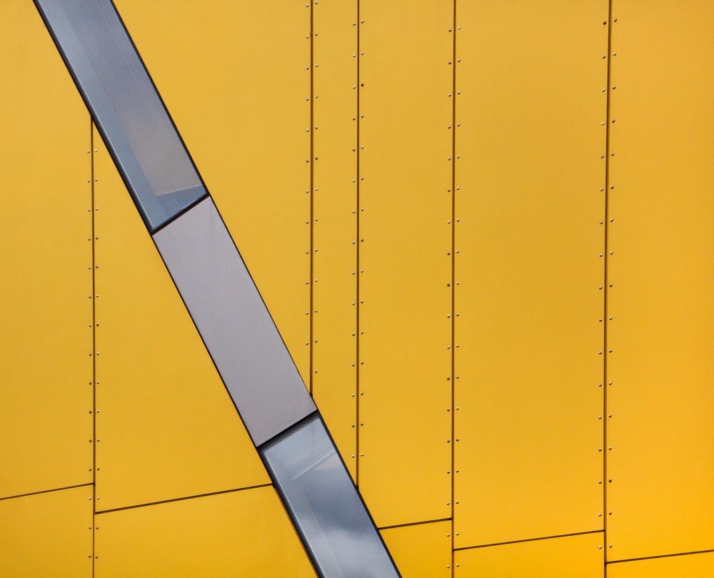 Modern Yellow Geometry by Jacqueline Hammer — canvas wall art