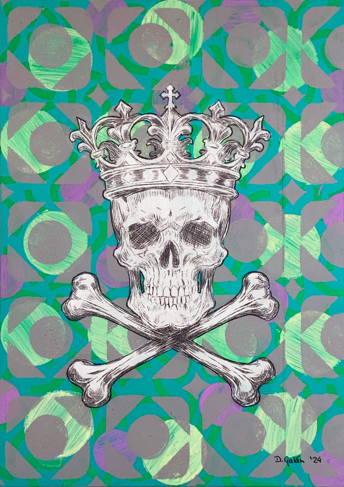 Royal Skull and Crossbones by David Galan — canvas wall art