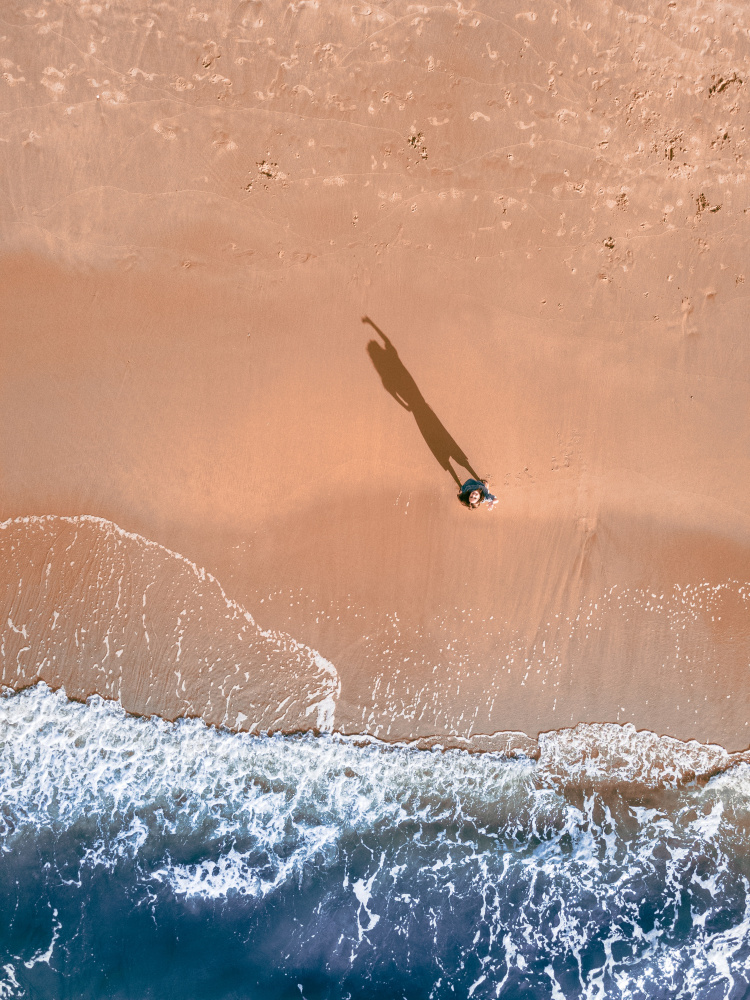 Aerial Beach Stroll by Anna Kirchner — canvas wall art