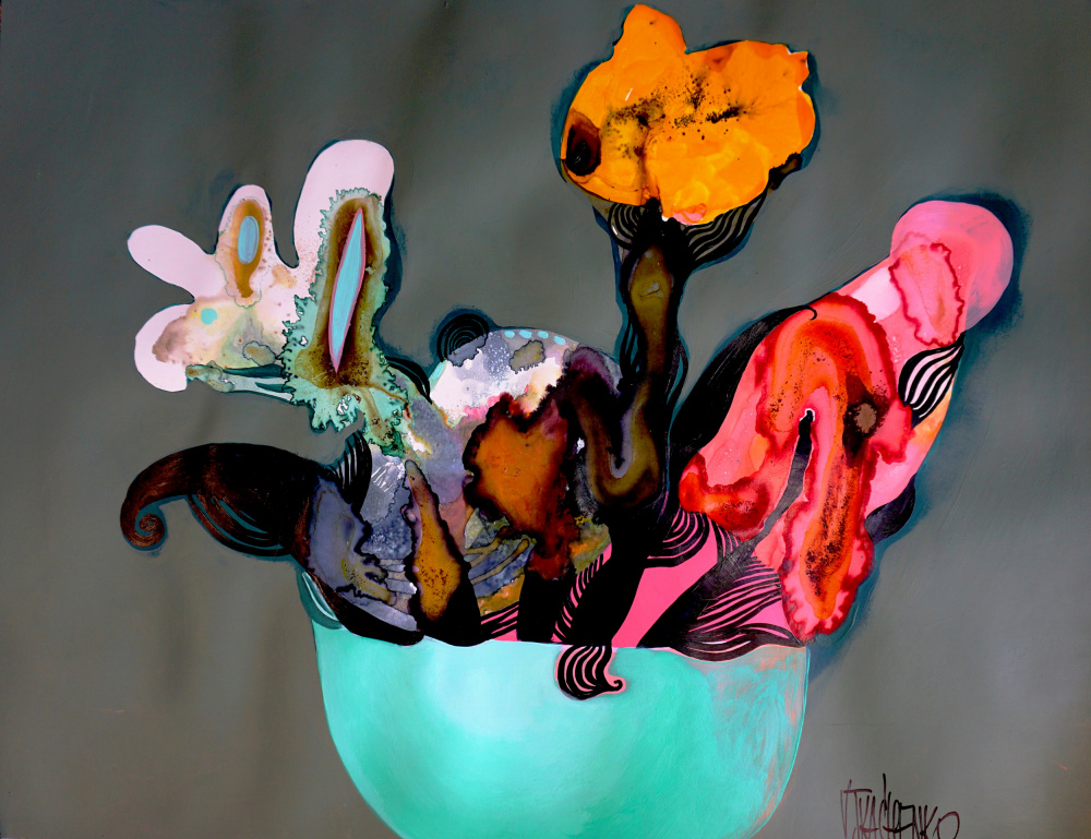 Vibrant Abstract Still Life by Victor Tkachenko — canvas wall art