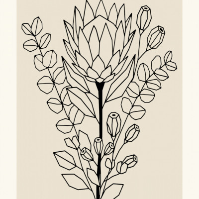 Minimalist Protea Eucalyptus