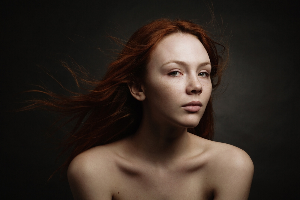 Striking Red Hair Portrait by Ewgenij Kolotuschenko — canvas wall art